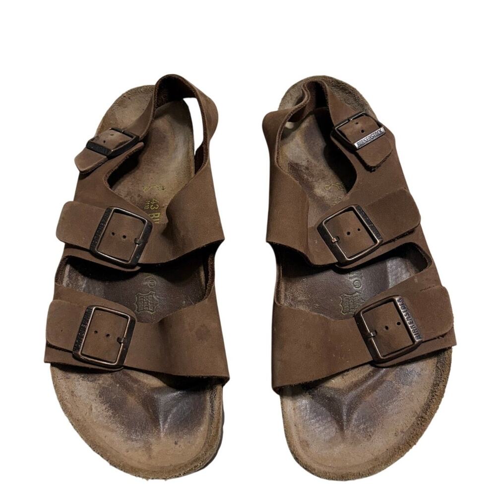 Birkenstock Milano Brown Leather Sandals Unisex Men's 10 Women's 12 EU 43